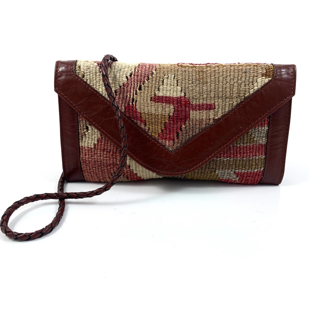 ❌SOLD❌ VTG hand made Turkish wool and leather wallet bag - Picture 9 of 11